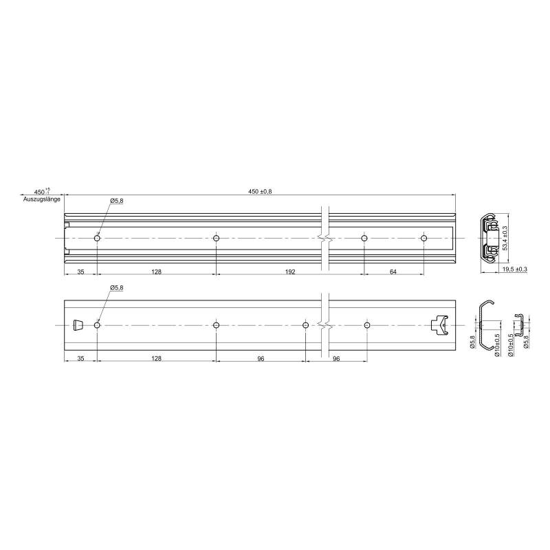 Coulisses à billes 100 kg